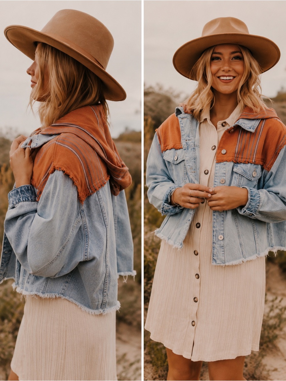 Free People Baja Hooded Denim Jacket